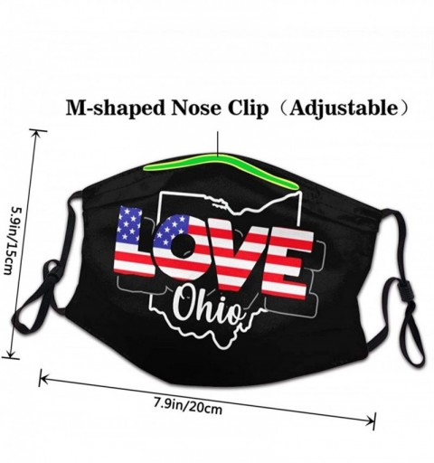 Balaclavas Unisex Ohio Represent (2) Half Face Mouth-Muffle for Mens Womens Thick Washable Face Covers - 5 Black - CS199GOOAO...