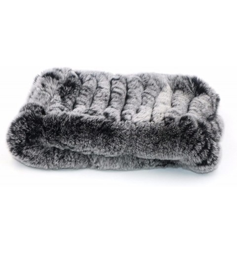 Cold Weather Headbands Women Winter Cold weather Rex Rabbit Fur Knitted Headbands - Gray - CE183LM6276 $27.78