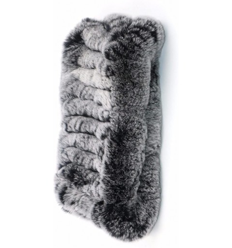 Cold Weather Headbands Women Winter Cold weather Rex Rabbit Fur Knitted Headbands - Gray - CE183LM6276 $18.28