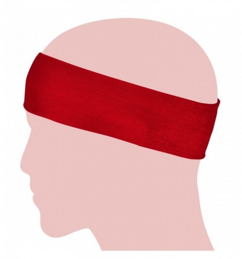 Headbands Simple Solid Color Stretch Headband - Red (3 Pcs) - 3 Pcs - Red - C811LEP02ZF $16.18