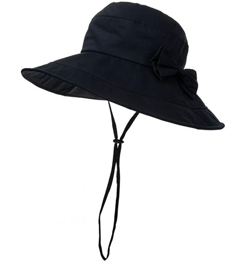 Sun Hats Packable Sun Bucket Uv Ponytail Hat Women Beach Safari Hiking Travel Bonnie 55-61cm - Navy_69038 - CY18E4TD6MA $18.16