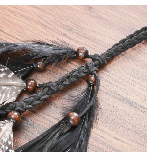 Headbands Sunflower Feather Extension Hair Ties - black+white - C218GNTAHII $12.01