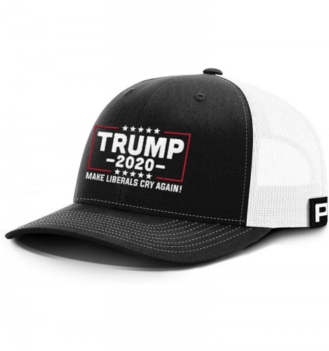 Baseball Caps Trump Hat 2020 Make Liberals Cry Again Mesh Back - Black Front / White Mesh - CB18U9K98KE $20.87