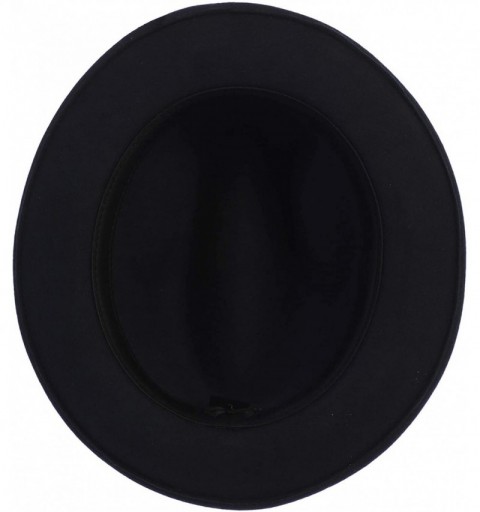 Fedoras Men's Premium 100% Wool Fedora Hat - Navy - C318O08Z350 $30.49