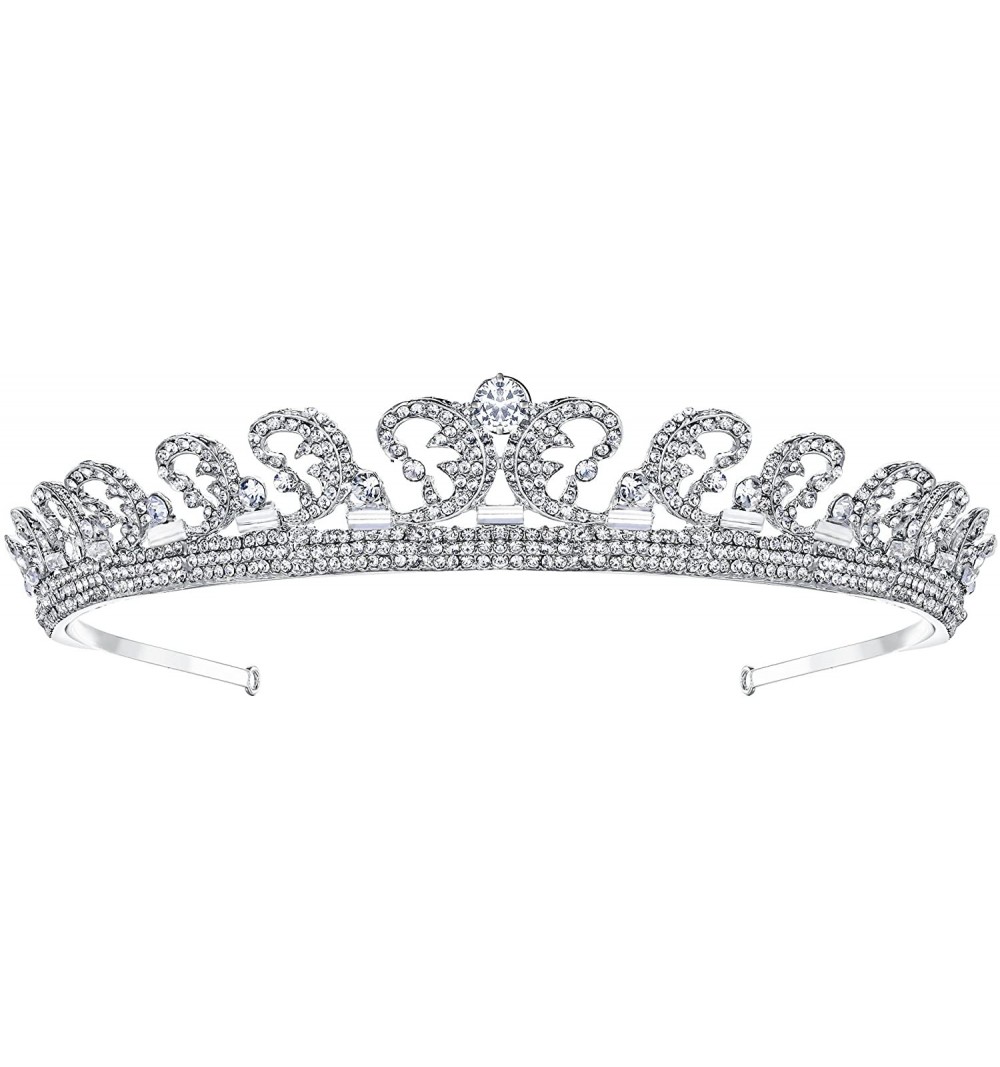 Headbands Princess Inspired Royal Wedding Hair Crown Tiara Clear Austrian Crystal - CL11C257NLH $20.11