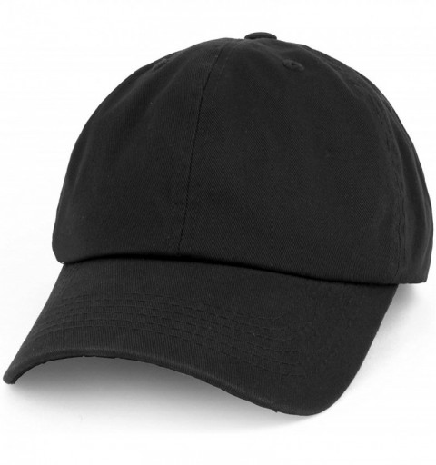 Baseball Caps Oversize XXL Plain Unstructured Soft Crown Cotton Dad Hat - Black - CX18IT26Z3R $21.42