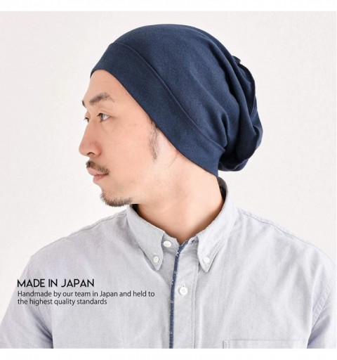 Skullies & Beanies Mens Slouch Beanie Hat - Womens Organic Cotton Hipster Chemo Knit Casualbox - Navy - C617YWSC2SD $20.23