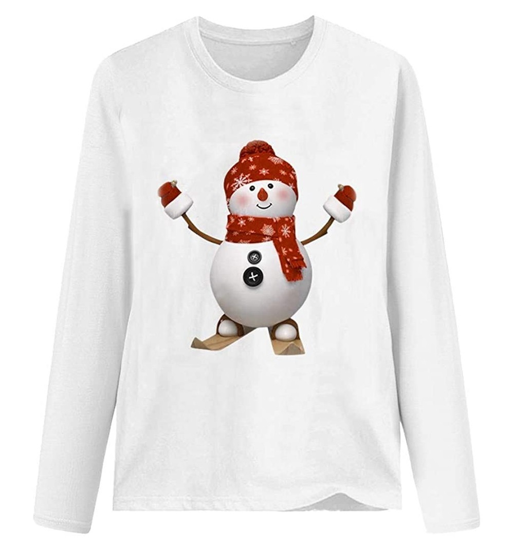 Fedoras Womens Christmas Snowman Pullover - E - CU18AE7EZAK $8.04