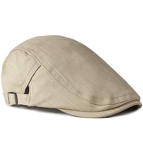 Newsboy Caps Men's Cotton Flat Cap Unisex Ivy Gatsby Caddie Hat Womens Adjustable Newsboy Cap - Style2_khaki - CF18SXW2X3X $1...