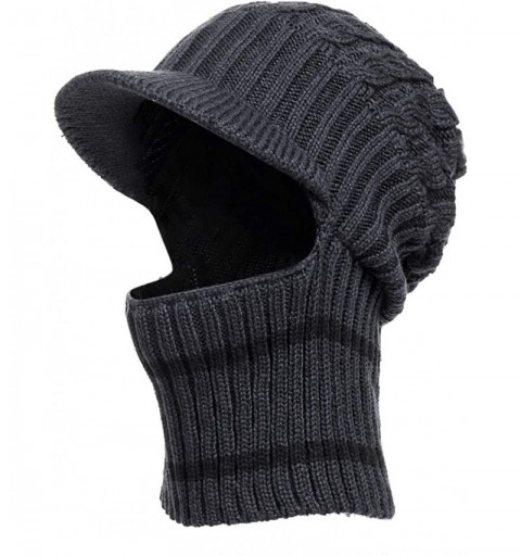 Skullies & Beanies Winter Visor Knit Hat Warm Beanie for Men Fleece Lined Skull Cap B321 - Gray - C118YZSEZTK $10.01