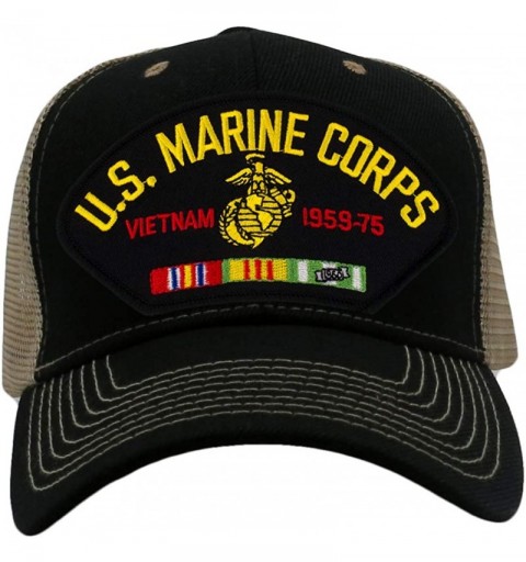 Baseball Caps US Marine Corps - Vietnam War Hat/Ballcap Adjustable One Size Fits Most - Mesh-back Black & Tan - CV18ROSA5YL $...