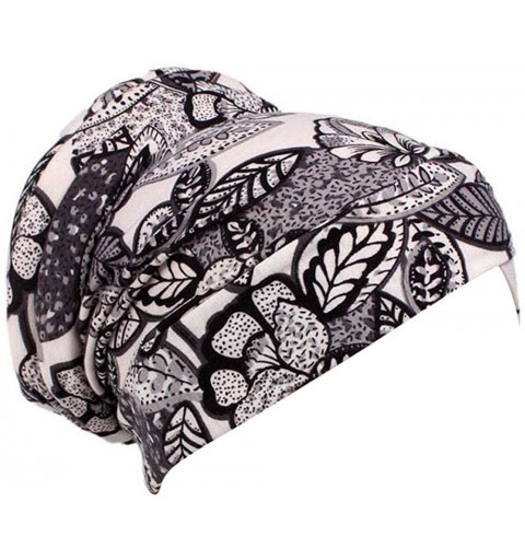 Skullies & Beanies Women Girl Floral Embroidery Chemo Hat Beanie Turban Wrap Cap for Cancer - F - C8185A4DR4D $10.62