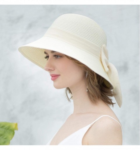 Sun Hats Womens Straw Sun Hats Wide Brim Foldable Beach Hats UV UPF 50+ Summer Sun Travel Hat for Women - C0196GWH4IM $14.64