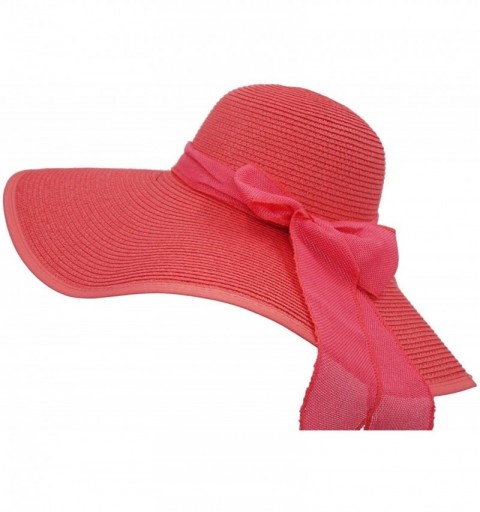 Sun Hats UPF50+ Women's Foldable Bowknot Straw Floppy Wide Brim Sun Hat Beach Cap Muti Colors - Watermelon Red - C3183D06QAH ...
