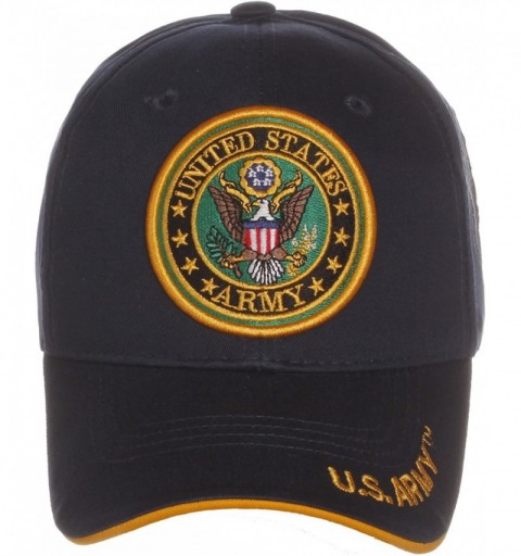 Baseball Caps US Army Official License Structured Front Side Back and Visor Embroidered Hat Cap - Emblem Navy - CB12GF9CEX7 $...