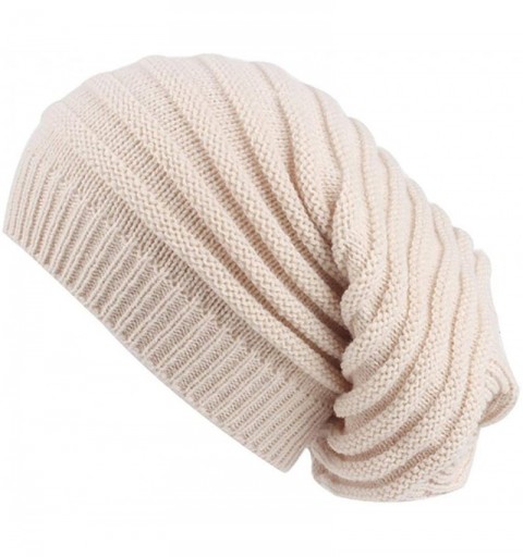 Skullies & Beanies Women Knit Baggy Oversize Slouchy Beanie Hat Warm Hats Winter Wool Knit Ski Beanie Skull Slouchy Caps Hat ...