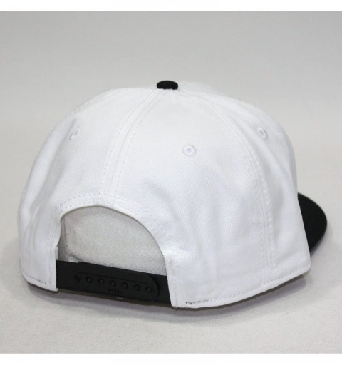 Baseball Caps Premium Plain Cotton Twill Adjustable Flat Bill Snapback Hats Baseball Caps - Black/White - C412BIXI4N9 $10.49