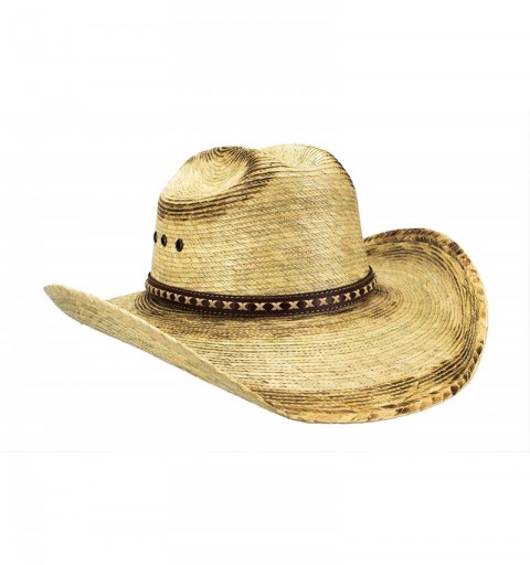 Cowboy Hats Large Mexican Palm Leaf Cowboy Hat Sombreros Vaqueros de Palma de Hombre- Flex Fit (Burnt Stain) - CF18N94242N $3...