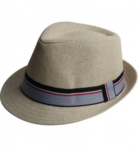 Fedoras Fedora Hats for Men & Women Tribly Short Brim Summer Paper - 04 - Beige - CU18W3WZ9RN $14.51