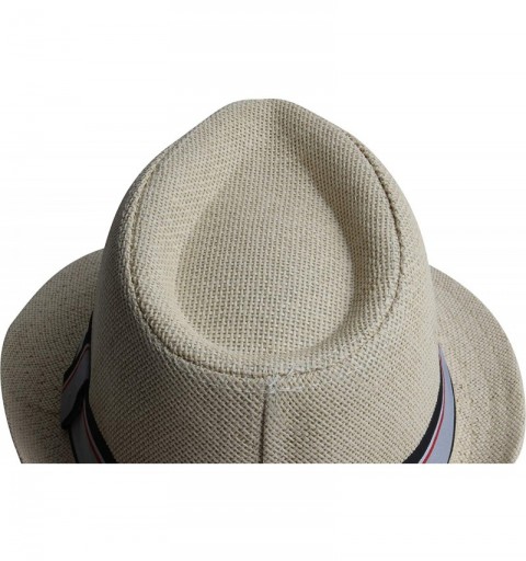 Fedoras Fedora Hats for Men & Women Tribly Short Brim Summer Paper - 04 - Beige - CU18W3WZ9RN $14.51