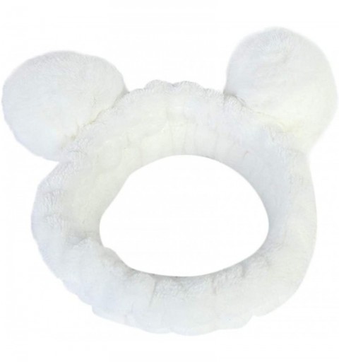 Headbands Panda Ear Headbands-Washing Face Shower Headbands Fluffy Elastic Makeup Hairbands-Beauty lovely Spa Makeup Wrap - C...