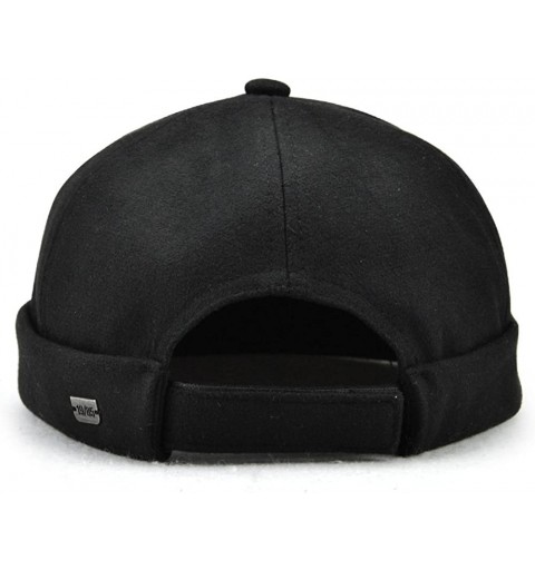 Skullies & Beanies Unisex Cotton Brimless Beanie Hat Adjustable Trendy Skull Cap Sailor Cap - Black - CG18KD6XDG6 $13.55