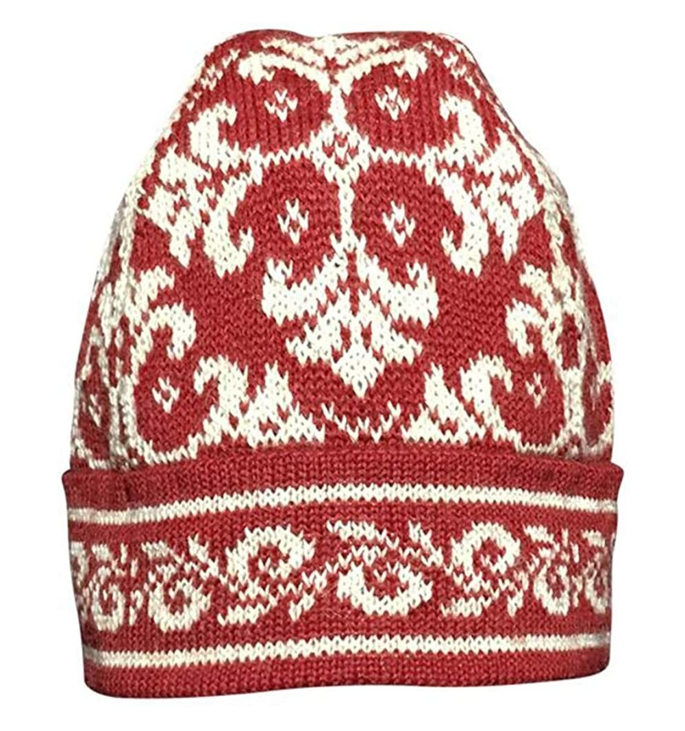 Skullies & Beanies Women's 100% Alpaca Wool Hat Knit Unisex Beanie Medieval - Medieval Red - C8187L9DL2I $45.95