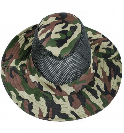 Sun Hats Men Summer Outdoor Sun Protection Military Camo Fishing Boonie Hat Mountaineering Hat Sun Hats - Light Green - CQ18T...