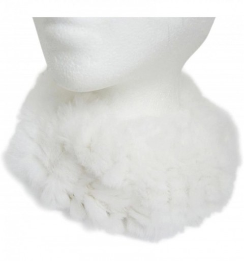 Cold Weather Headbands Rex Rabbit Elastic Headband & Neck Warmer - Ivory White - CQ110VH6INH $18.80