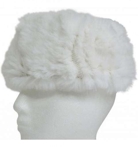 Cold Weather Headbands Rex Rabbit Elastic Headband & Neck Warmer - Ivory White - CQ110VH6INH $18.80