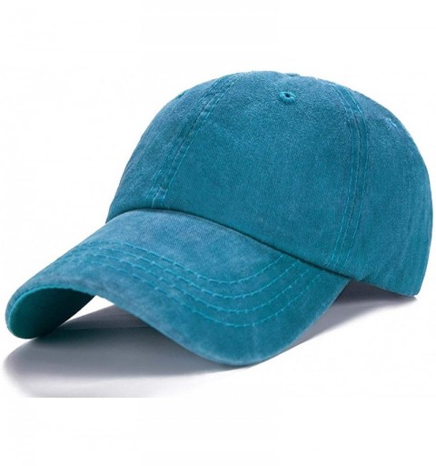 Baseball Caps Vintage Washed Twill Cotton Baseball Caps Low Profile Dad Hat - Lake Blue - CG18QXT7IR4 $11.05