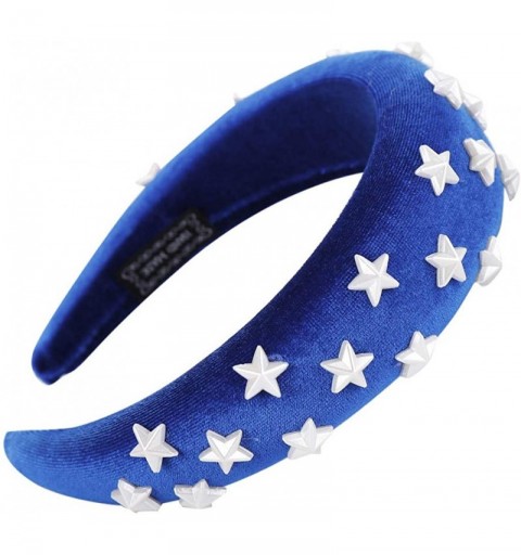 Headbands Women Hairband Cute Sponge Velvet Star Headband Hair Accessories Hair Head Hoop - Blue - CB18U778IA4 $8.93