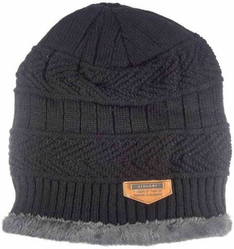 Skullies & Beanies Winter Slouchy Beanie Gloves for Women Knit Hats Skull Caps Touch Screen - Hat (Black) - CB1899CR2WU $10.19