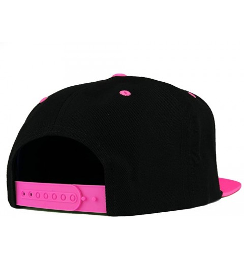 Baseball Caps Flexfit Drone Pilot Embroidered Premium 2-Tone Flatbill Snapback Cap - Black Pink - CZ18RY0IZG2 $22.36