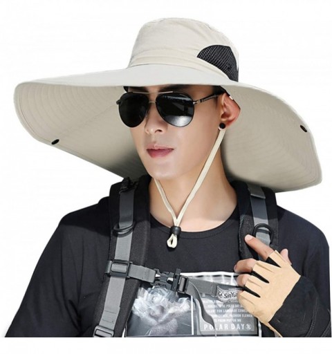Sun Hats Men Fishing Hiking Hat- Unisex Lawn Gardening Wide Brim Bucket Hats- Cowboy Sun Protection Cap Foldable UPF 50+ - CF...