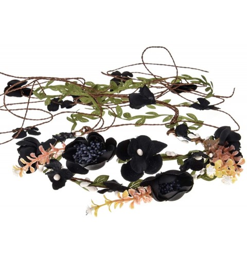 Headbands Newly arrived Rattan Flower Vine Crown Tiaras Necklace Belt Party Decoration - Black - CF193W389HL $19.18