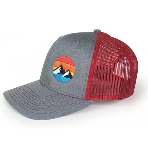 Baseball Caps Trucker Hat - Explore The Outdoors - Snapback Hats for Men - Heather Grey/Red - CO1876LQY7U $25.11
