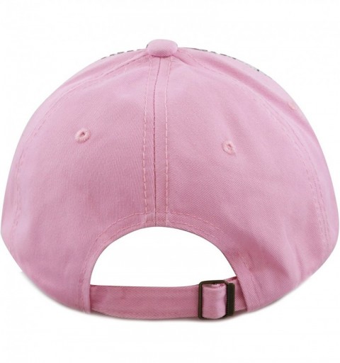 Baseball Caps Premium Quality Bling `Cross` Studded and Pearl Cotton Cap - Pink - CB12G5E3D0F $11.80