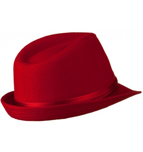 Fedoras Fedora with Pleated Satin Band - Red W18S44D - CX11BKA22UL $19.79