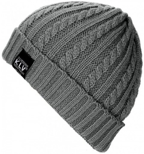 Skullies & Beanies Unisex Men Women Baggy Warm Crochet Winter Wool Knit Ski Hat Skull Beanie Caps - Gray - CS18L9N6SCZ $11.40