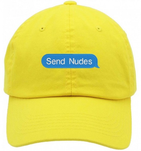 Baseball Caps Send Nudes Logo Embroidered Low Profile Soft Crown Unisex Baseball Dad Hat - Vc300_yellow - C518THZYZNC $20.40