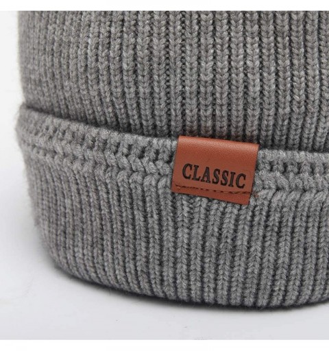 Skullies & Beanies Winter Fleece Beanie Hats for Men Outdoor Stretchy Knit Ski Caps - Dark Grey - CS18Z7A8LSL $8.71