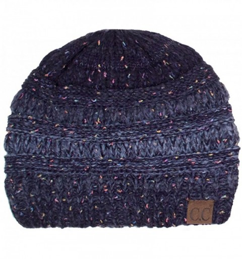 Skullies & Beanies Women's Trendy Four Tone Multi Color Ribbed Cable Knit Beanie - Navy - C812K7GTEYV $10.50