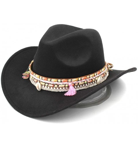 Vintage Style Unisex Wool Blend Wide Brim Western Cowboy Hat Cowgirl ...