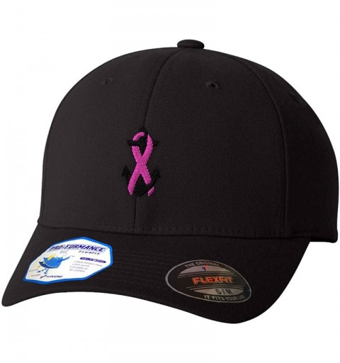 Baseball Caps Custom Flexfit Hats for Men & Women Breast Cancer Ribbon & Anchor Embroidery - Black Design Only - CR18TMDGQOX ...