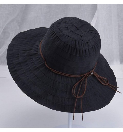 Sun Hats Foldable Shapeable Protection Adjustable - Black - C918RRYLT2D $14.05