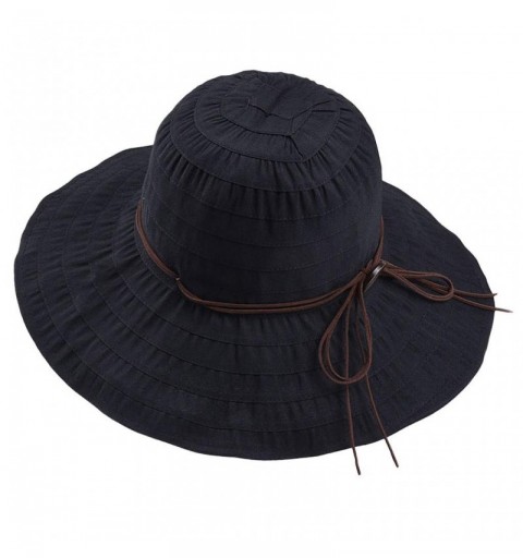 Sun Hats Foldable Shapeable Protection Adjustable - Black - C918RRYLT2D $14.05
