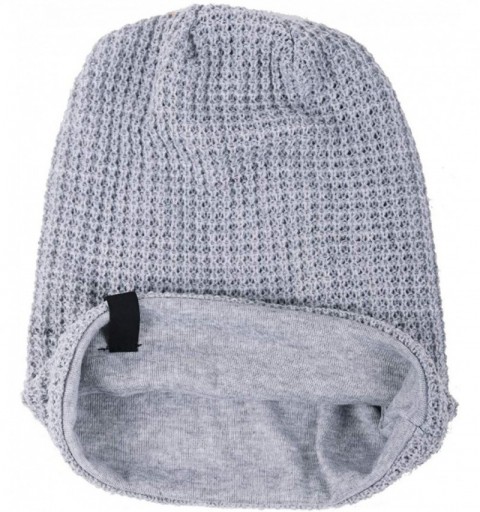 Skullies & Beanies Women Oversized Slouchy Beanie Knit Hat Colorful Long Baggy Skull Cap for Winter - Solid- Light Grey - CK1...