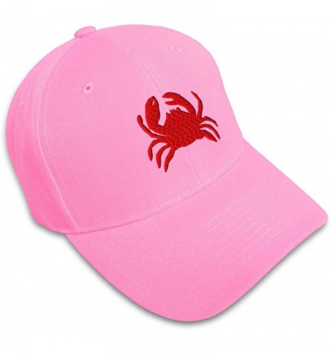 Baseball Caps Custom Baseball Cap Crab Style C Embroidery Acrylic Dad Hats for Men & Women - Soft Pink - C818SEZL6CK $9.95