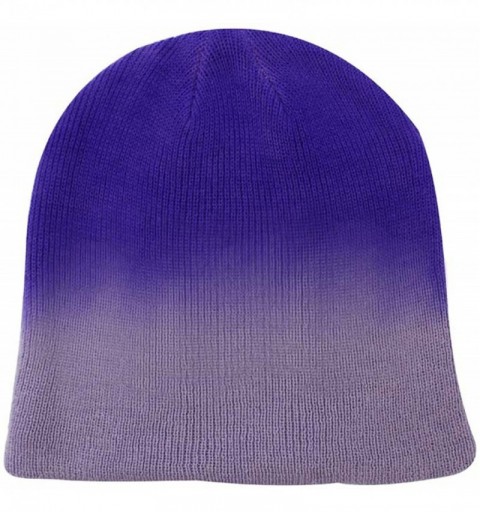 Skullies & Beanies Ombre Gradient Beanie Skull Cap Hat - Purple - CW12CM4I5FZ $16.31